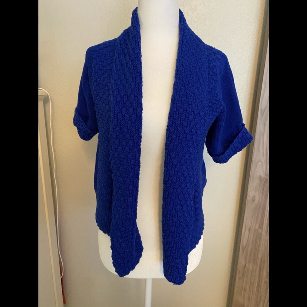 Ruby Rd. Petite royal blue short sleeve cardigan